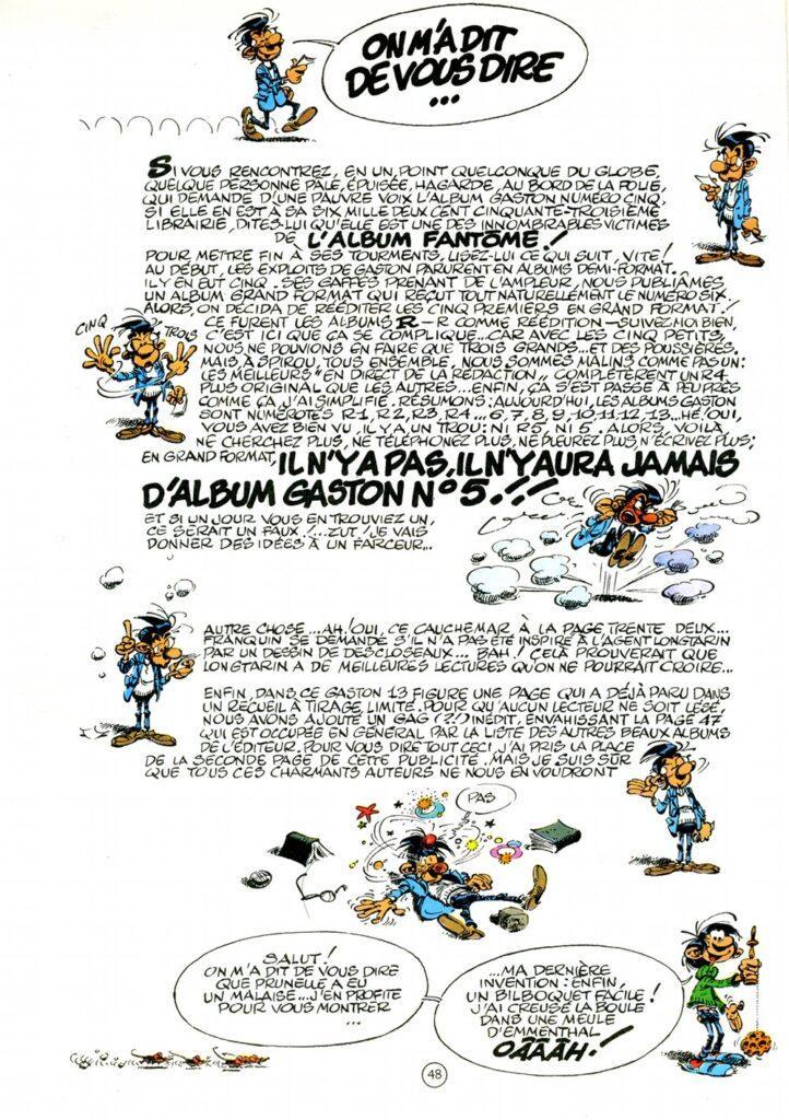 Gaston numero 5 n'existera jamais !